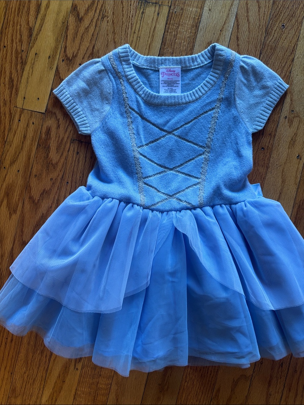 Disney Blue Princess Tulle Dress with Gold Trim